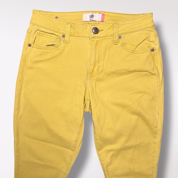 Cabi Curvy Skinny Jeans Yellow Stretch Denim Size 6 - Picture 2 of 8